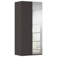 DREHTÜRENSCHRANK 101/223/61 cm,  in Graphitfarben, 2-türig  - Chromfarben/Edelstahlfarben, Basics, Glas/Holzwerkstoff (101/223/61cm) - Novel