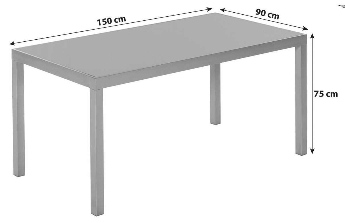 GARTENSET 7-teilig  - Silberfarben/Schwarz, MODERN, Textil/Metall - Gardenson