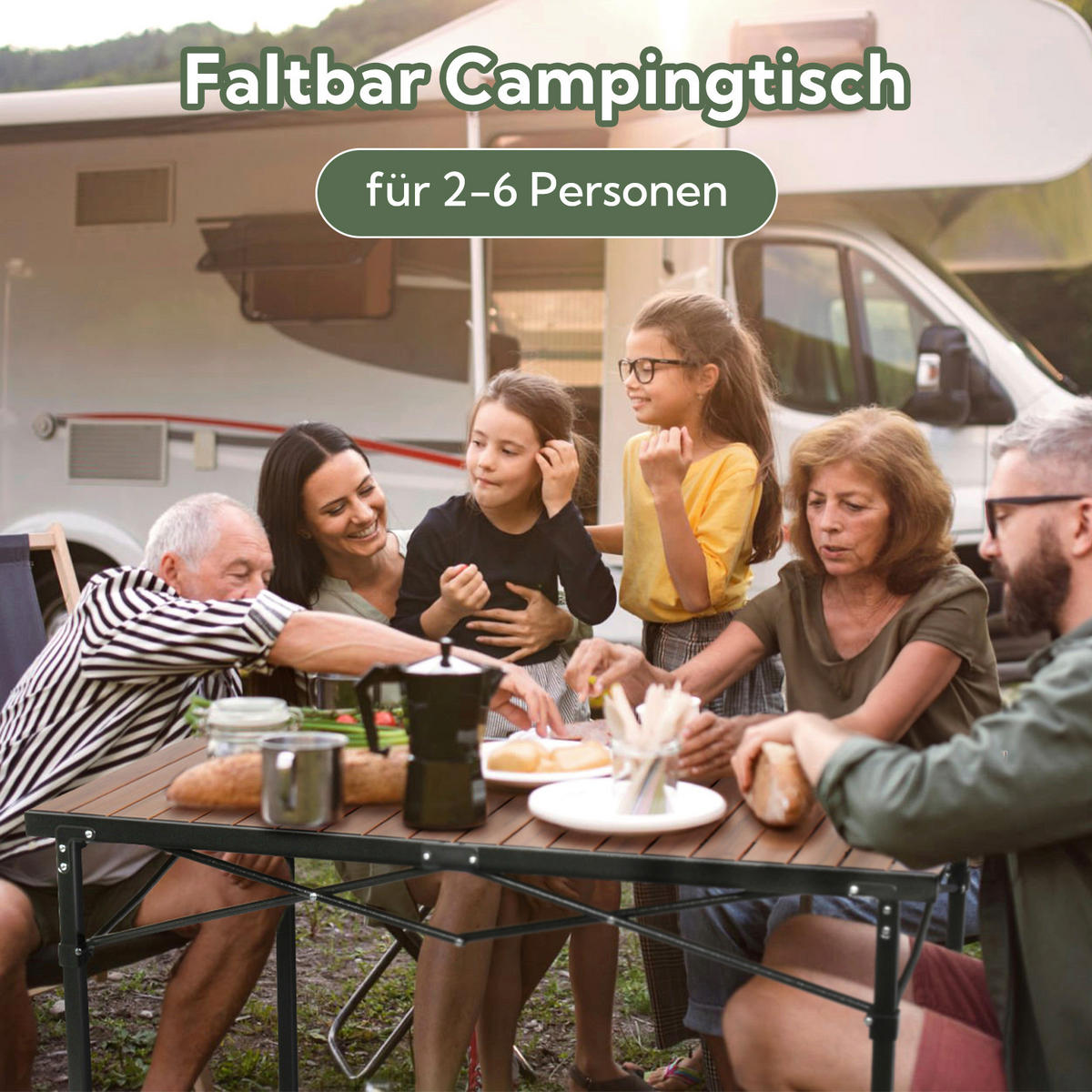 CAMPINGTISCH 120/70/76-92.5 cm  - Schwarz/Birnbaumfarben, Basics, Metall (120/70/76-92.5cm) - Modante