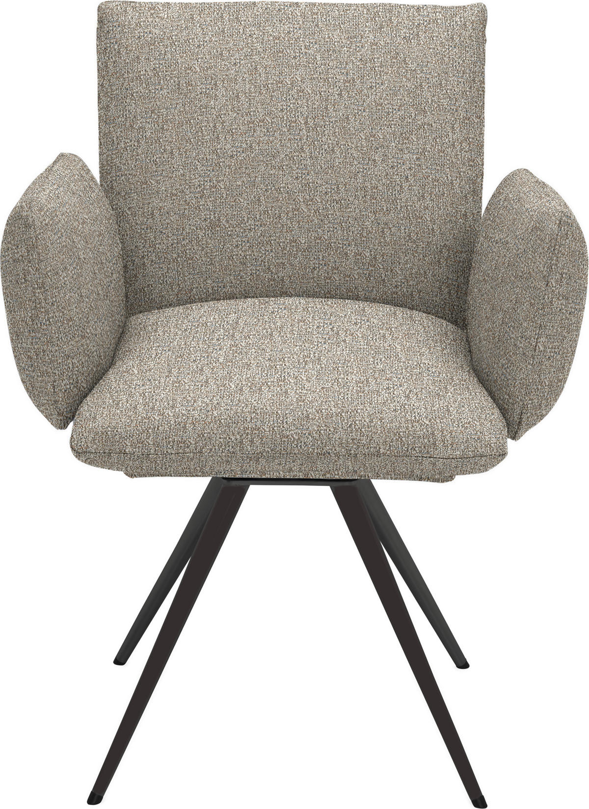 ARMLEHNSTUHL  Lederauswahl, Stoffauswahl, Sitzfläche 360° drehbar, automatische Rückholfunktion Webstoff  - Sandfarben/Anthrazit, Natur, Textil/Metall (72/90/65cm) - Venjakob