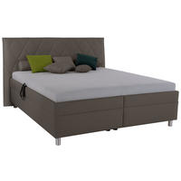 POLSTERBETT Matratze, gepolstertes Kopfteil, Lattenrost, Bettkasten Anthrazit 180/200 cm  - Birkefarben/Anthrazit, KONVENTIONELL, Holz/Textil (180/200cm) - Esposa