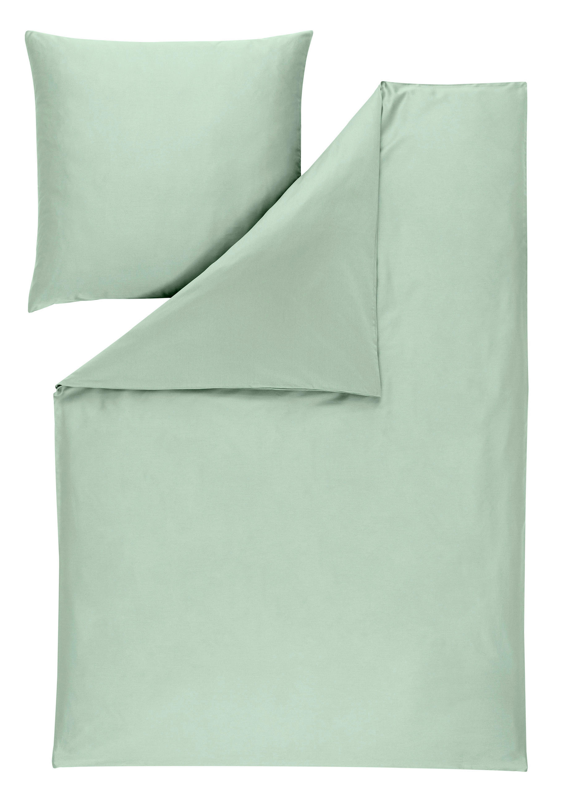 BETTWÄSCHE Atelier Makosatin 155/220 cm  - Salbeigrün, Basics, Textil (155/220cm) - Estella