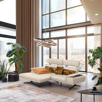 ECKSOFA in Echtleder Ecru  150/242 cm  - Ecru/Beige, Design, Leder/Metall (150/242cm) - Koinor