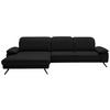 ECKSOFA in Echtleder Schwarz  - Schwarz, Design, Leder/Metall (193/332cm) - Dieter Knoll