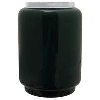 VASE  - Dunkelgrün/Silberfarben, Trend, Metall (14.5/14.5/20cm) - Kayoom
