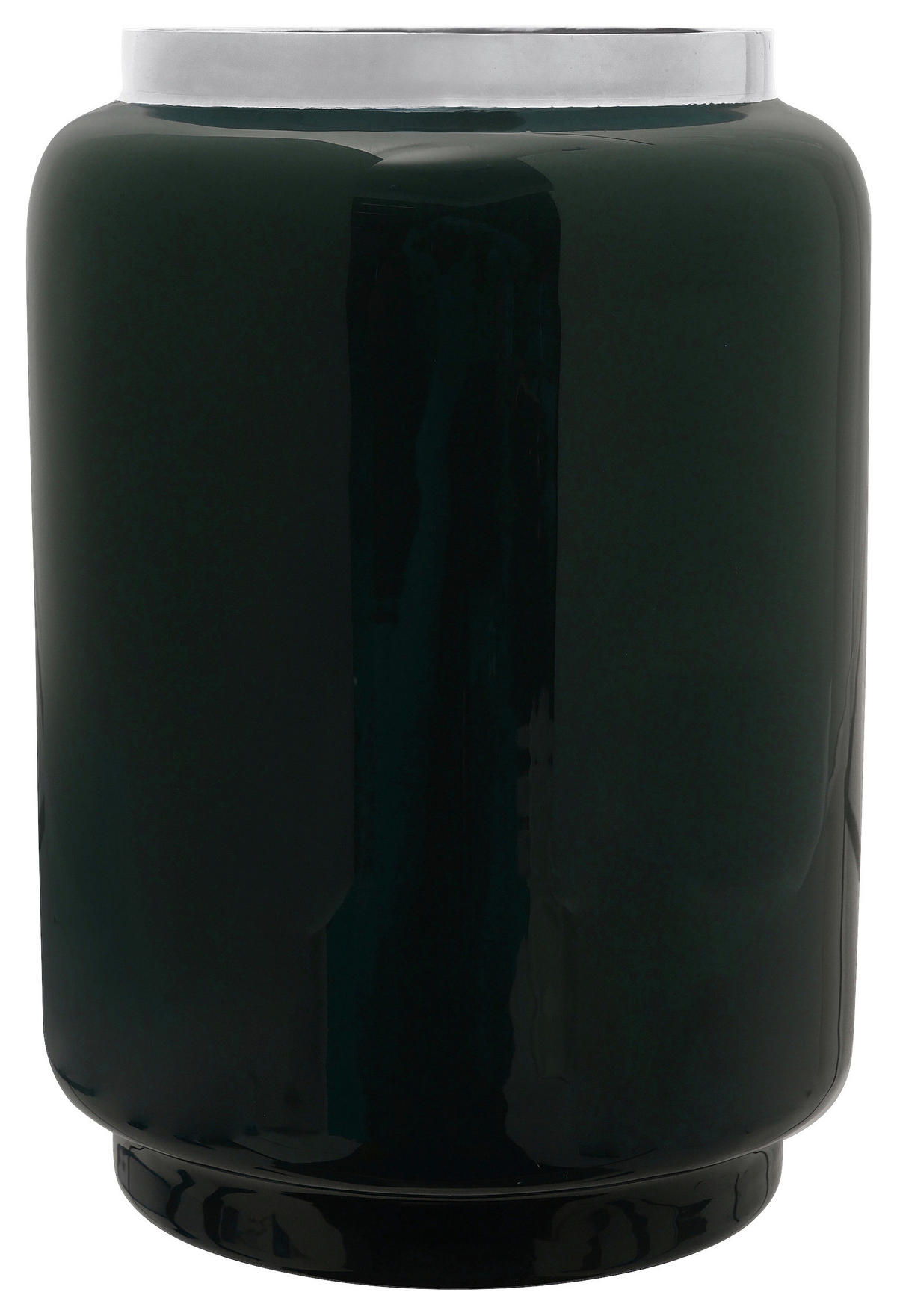 VASE  - Dunkelgrün/Silberfarben, Trend, Metall (14.5/14.5/20cm) - Kayoom