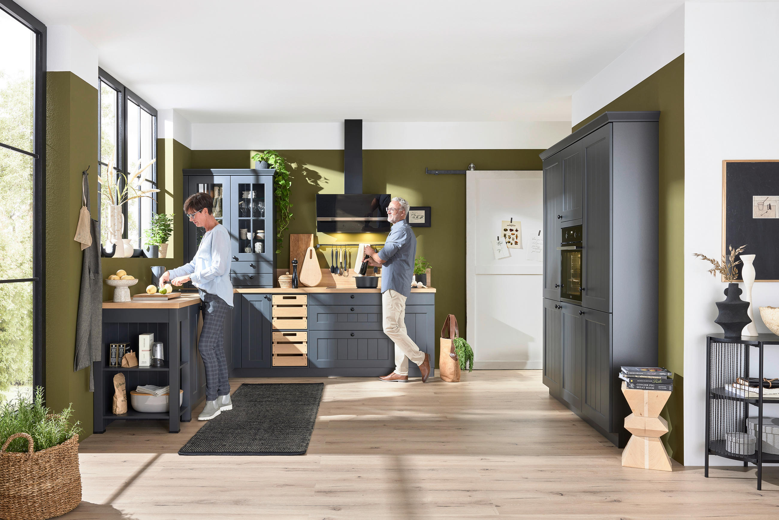 EINBAUKÜCHE   - Schwarz, Design, Holzwerkstoff - Novel