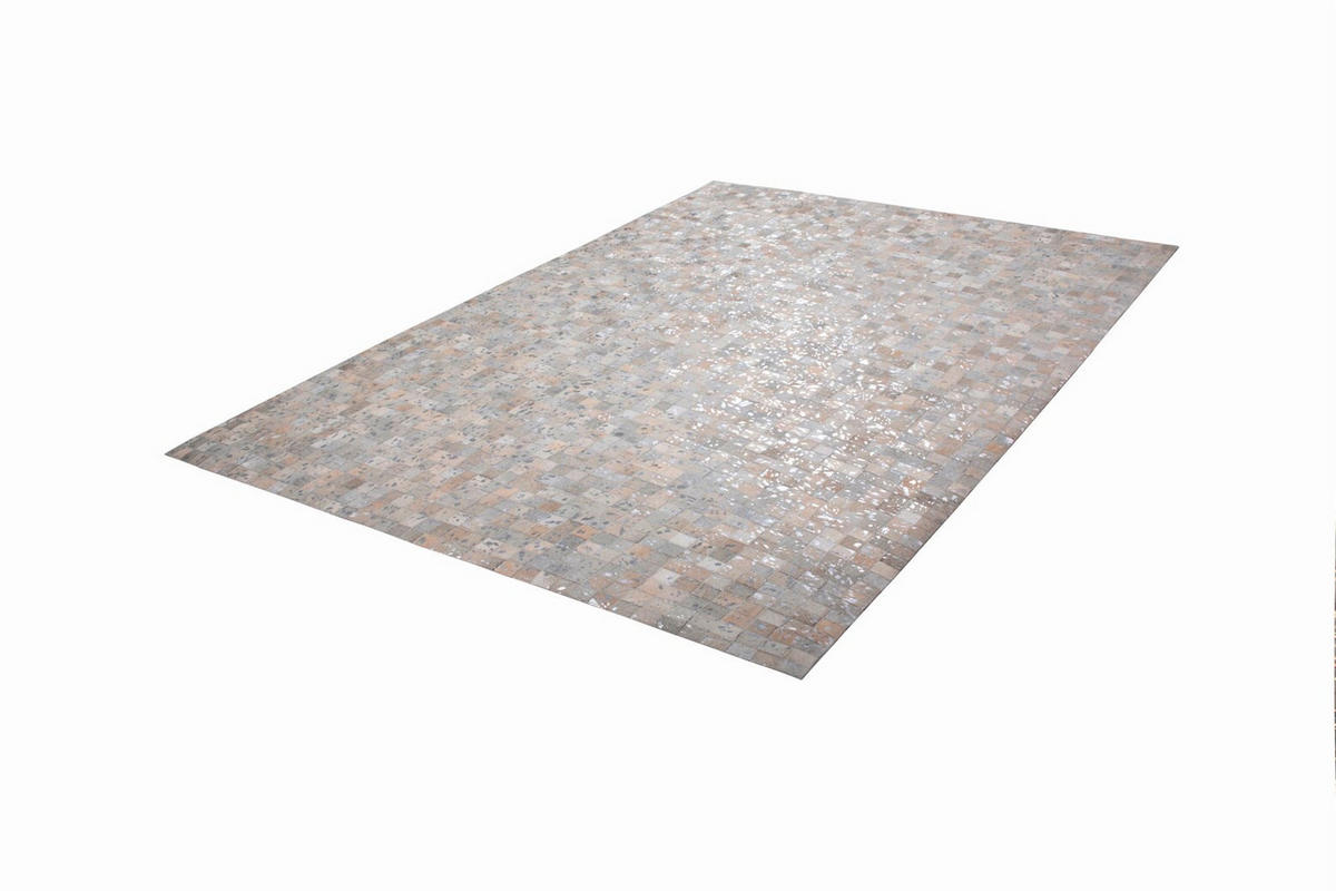 FLACHWEBETEPPICH 120/170 cm Rocket 110 Grau / Silber Grau, Silberfarben  - Silberfarben/Grau, KONVENTIONELL, Leder/Textil (120/170cm)