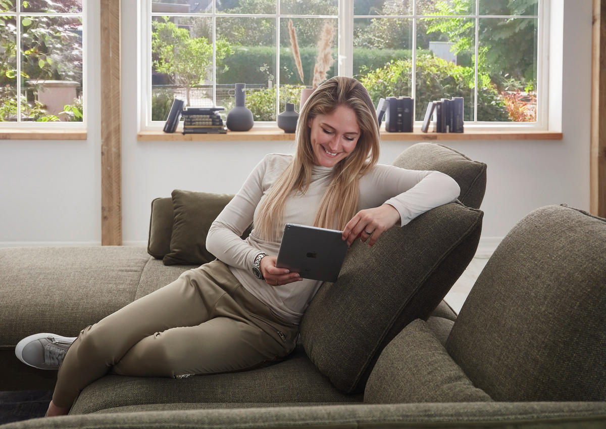 ECKSOFA Flachgewebe Olivgrün  - Schwarz/Olivgrün, Design, Textil/Metall (191/301cm) - Moderano