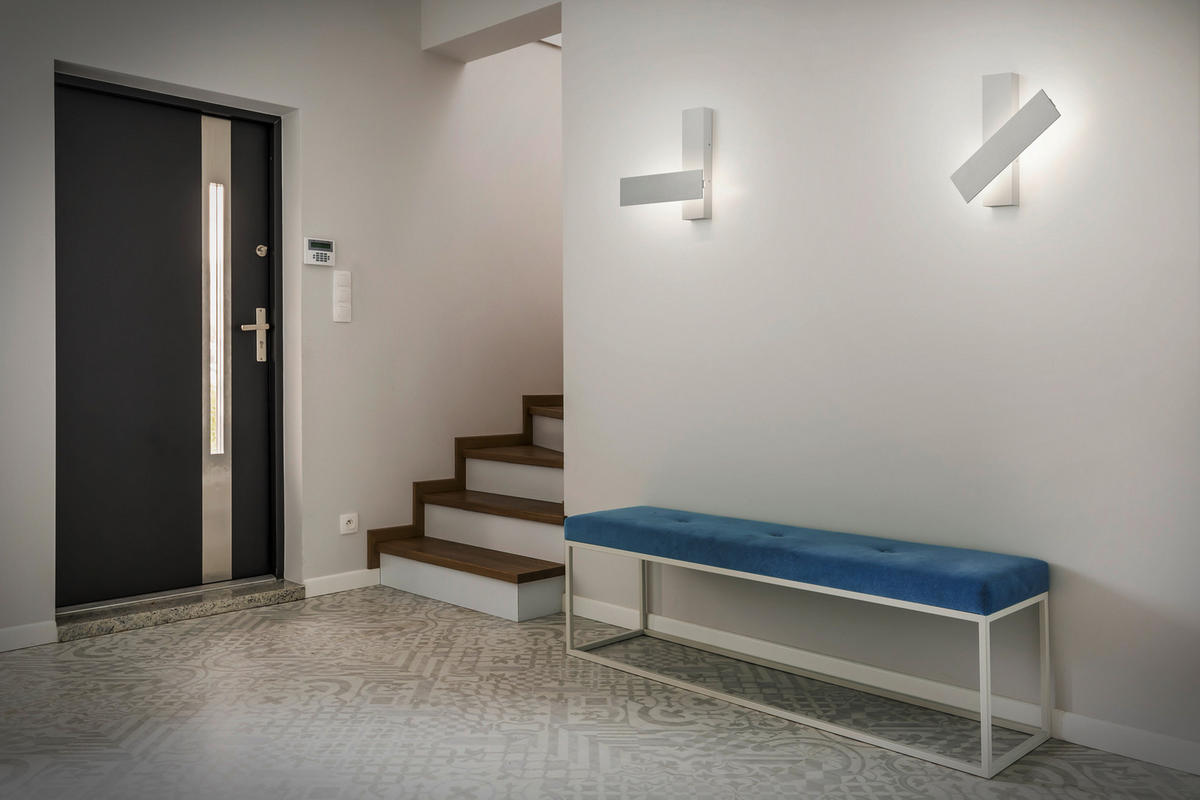 LED-WANDLEUCHTE Dex 7/27/8 cm   - Alufarben/Weiß, Design, Metall (7/27/8cm) - Helestra