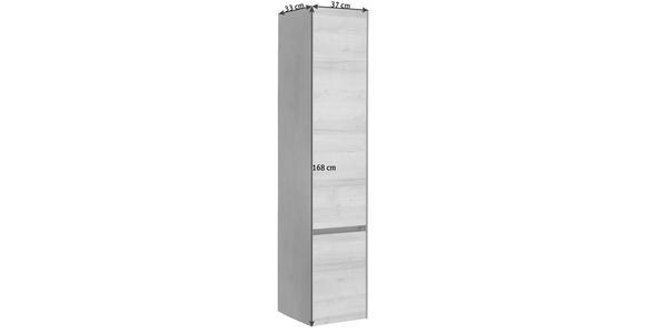 HOCHSCHRANK 37/168/33 cm - Dunkelgrau/Eichefarben, Design, Glas/Holzwerkstoff (37/168/33cm) - Dieter Knoll