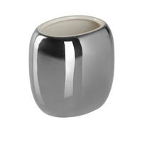 ZAHNPUTZBECHER Keramik  - Silberfarben, Design, Keramik (9/9,3/7,5cm) - Sadena