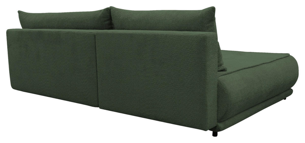 ECKSOFA PAROS Dunkelgrün Bouclé  - Dunkelgrün/Schwarz, Design, Kunststoff/Textil (179/277cm) - MID.YOU