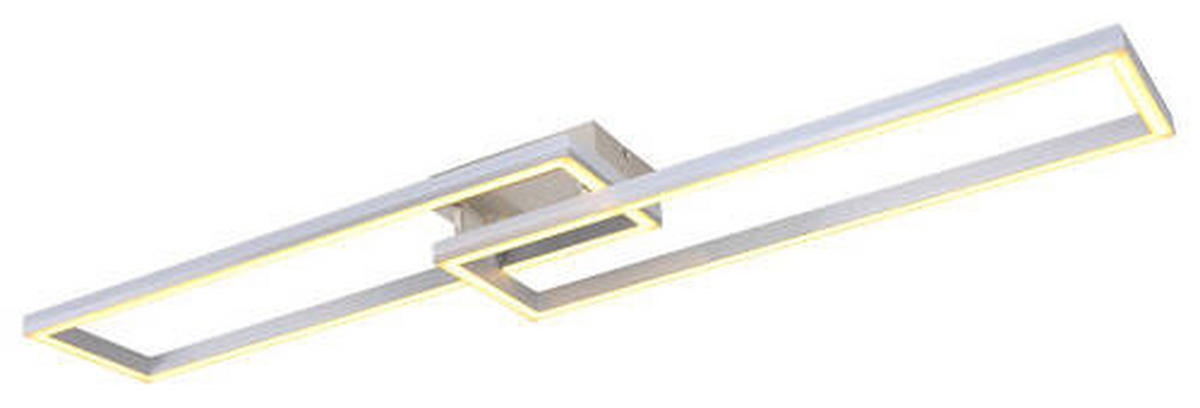 LED-DECKENLEUCHTE 40 W    119,5/25,5/10 cm  - Silberfarben/Opal, Design, Kunststoff/Metall (119,5/25,5/10cm) - Globo