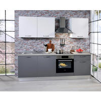 KUHINJSKI BLOK BREZ APARATOV - bela/antracit, Basics, leseni material (240/219/60cm) - Stylife