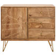 KOMMODE , 105/88/43 cm, 3 Schublade(n)  - Goldfarben/Naturfarben, Design, Holz/Metall (105/88/43cm) - Landscape