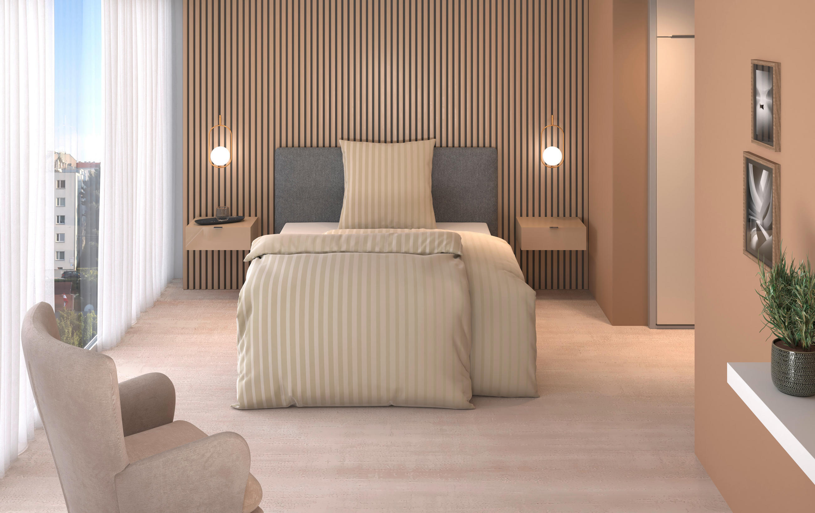 BETTWÄSCHE Satin 135/200 cm  - Beige, Textil (135/200cm) - Dieter Knoll