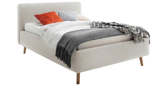 POLSTERBETT 140/200 cm,  in Beige,  - Eichefarben/Beige, Design, Holz/Textil (140/200cm) - Xora