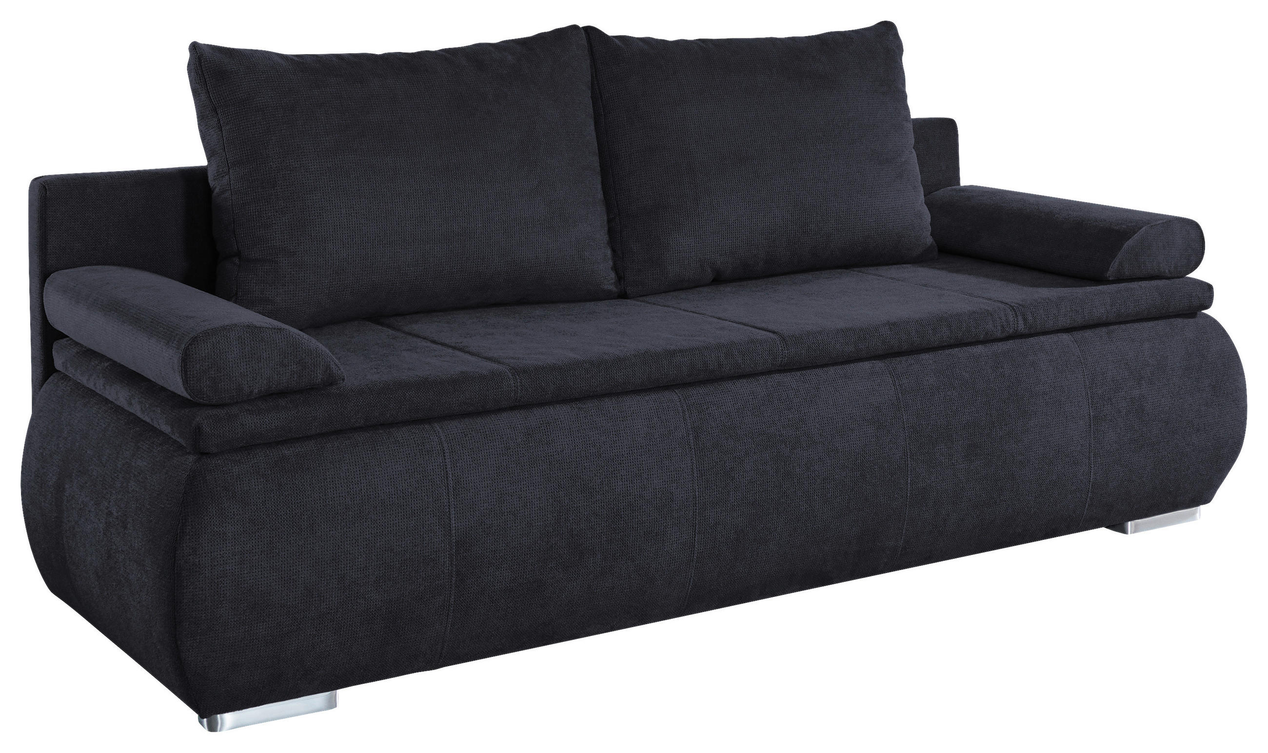 SCHLAFSOFA Webstoff Dunkelblau  - Chromfarben/Dunkelblau, KONVENTIONELL, Holz/Kunststoff (207/91/90cm) - Carryhome