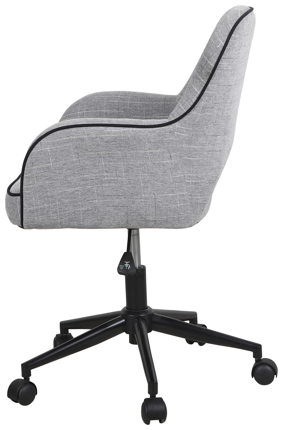 DREHSTUHL  in Flachgewebe Grau, Schwarz  - Schwarz/Grau, Modern, Kunststoff/Textil (59/81,5-89/58cm) - MID.YOU