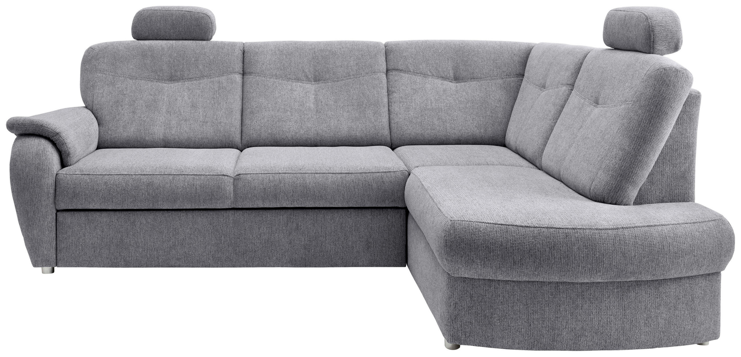 ECKSCHLAFSOFA in Chenille Silberfarben  - Chromfarben/Silberfarben, MODERN, Kunststoff/Textil (264/180cm) - Livetastic