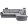 ECKSCHLAFSOFA in Chenille Silberfarben  - Chromfarben/Silberfarben, MODERN, Kunststoff/Textil (264/180cm) - Livetastic