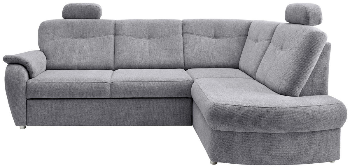 ECKSCHLAFSOFA in Chenille Silberfarben  - Chromfarben/Silberfarben, Modern, Kunststoff/Textil (264/180cm) - Livetastic