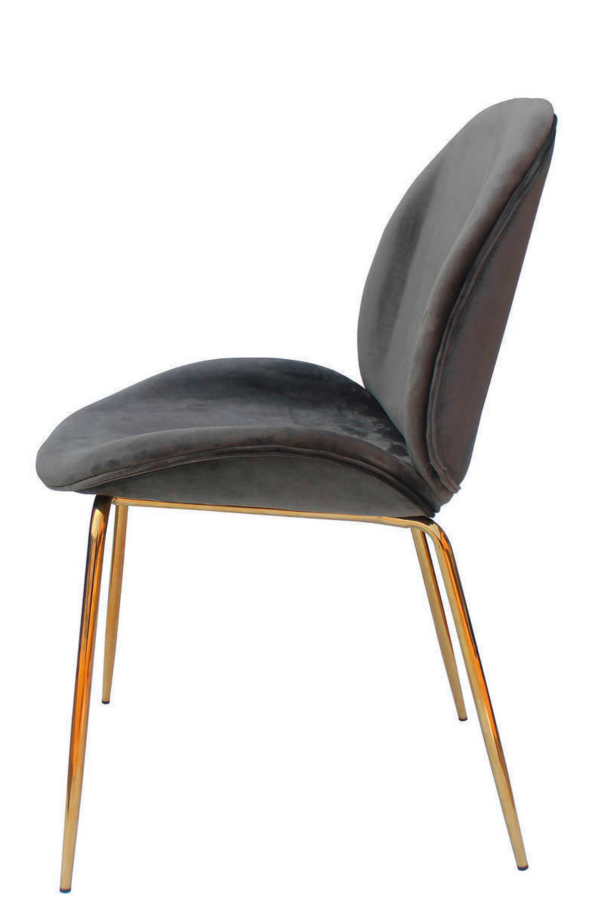 STUHL-SET 2 Stück  in Eisen  - Messingfarben/Grau, Design, Kunststoff/Metall (47/90/59cm) - Kayoom