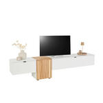 LOWBOARD Weiß, Eichefarben  250/50/42 cm  - Eichefarben/Anthrazit, Design, Holz/Holzwerkstoff (250/50/42cm) - Novel