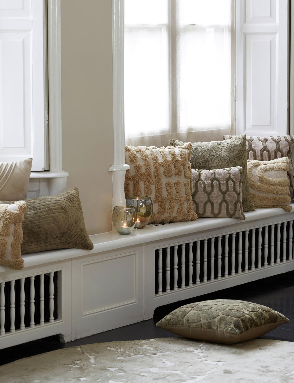 ZIERKISSEN JEMBANA 45/45 cm  - Sandfarben/Olivgrün, LIFESTYLE, Textil (45/45cm) - Light & Living