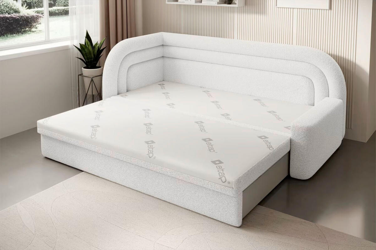 RÉCAMIERE  in Samt Weiß  - Schwarz/Weiß, Design, Kunststoff/Textil (86/80/223cm) - P & B