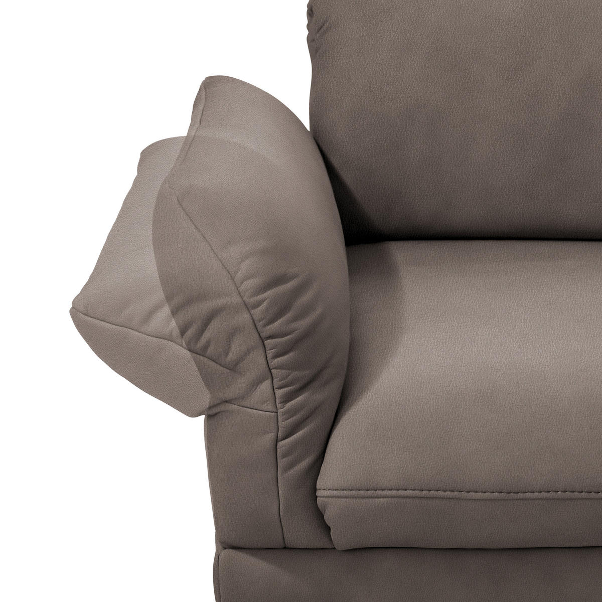 ECKSOFA Posh in Echtleder Fango  308/173 cm  - Fango/Anthrazit, Design, Leder/Metall (308/173cm) - Joop!