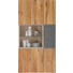VITRINE Altholz, Eiche furniert, mehrschichtige Massivholzplatte (Tischlerplatte) Eichefarben, Grau - Eichefarben/Silberfarben, Natur, Glas/Holz (96/194/42,3cm) - Voglauer