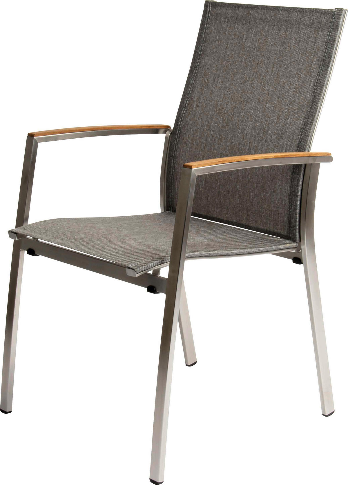 STAPELSESSEL in Holz, Metall, Textil Grau, Edelstahlfarben  - Edelstahlfarben/Grau, Basics, Holz/Textil (56/92/63cm) - Stern