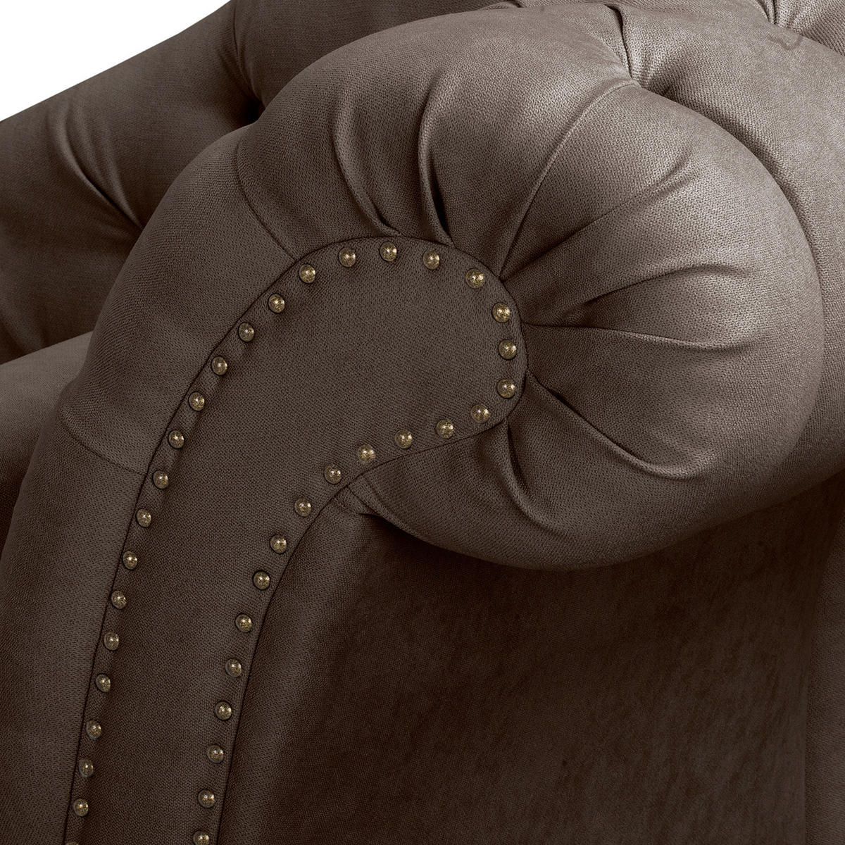 RÉCAMIERE Mikrofaser Graubraun  - Graubraun/Braun, Design, Holz/Textil (185/93/75cm) - Livetastic