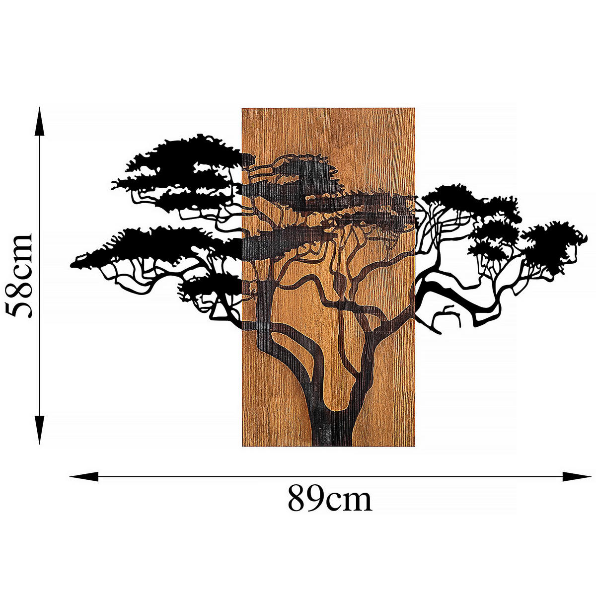 OBJEKTBILD 90/58 cm    - Walnussfarben/Schwarz, Basics, Holzwerkstoff (90/58cm)