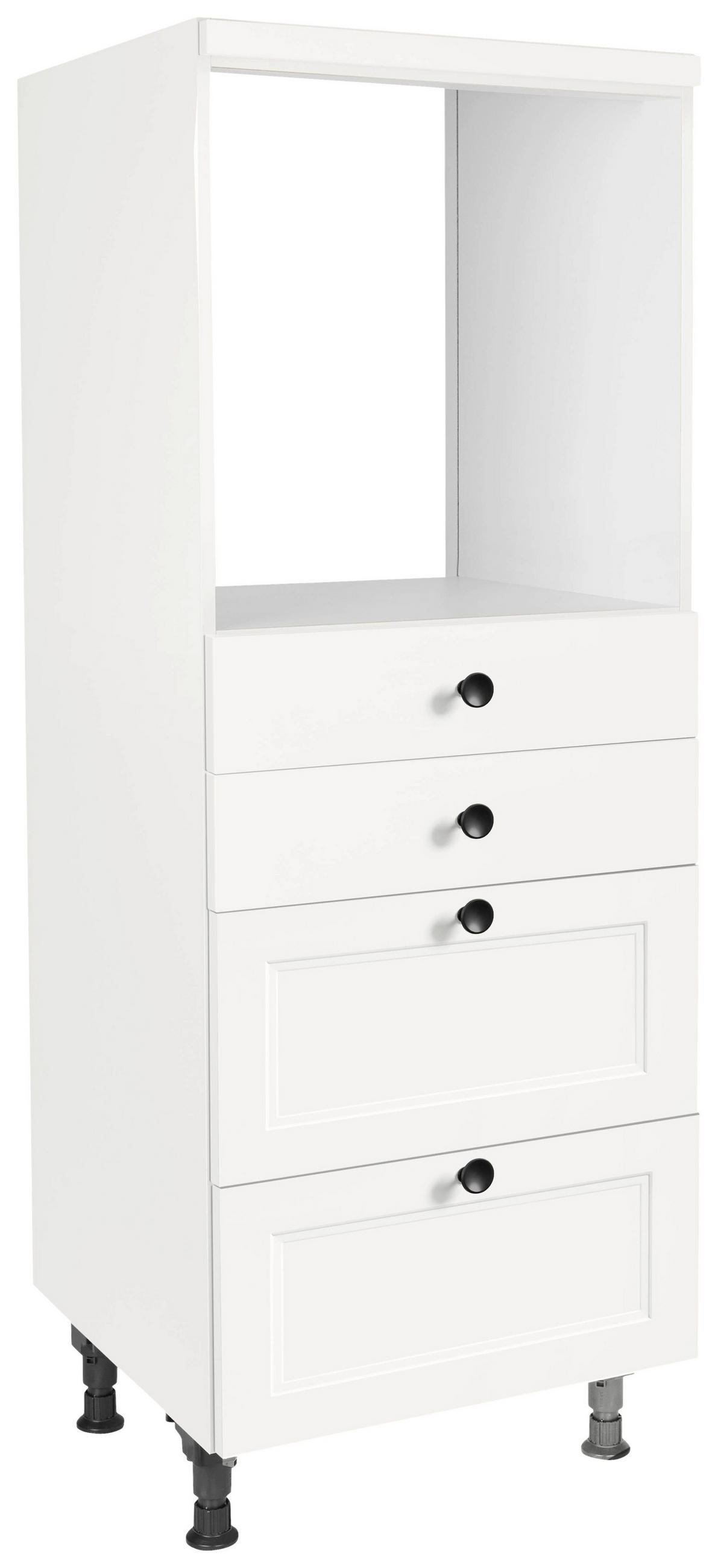 GERÄTEUMBAUSCHRANK 60/168/58 cm  in Weiß  - Schwarz/Weiß, MODERN, Holzwerkstoff/Metall (60/168/58cm) - Nobilia