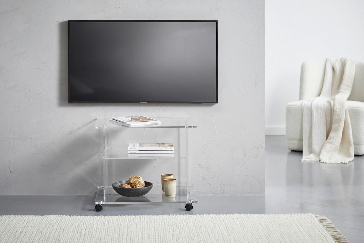 KOMODA POD TELEVIZI, čiré, 60/51/45 cm - čiré, Design, plast (60/51/45cm) - Xora