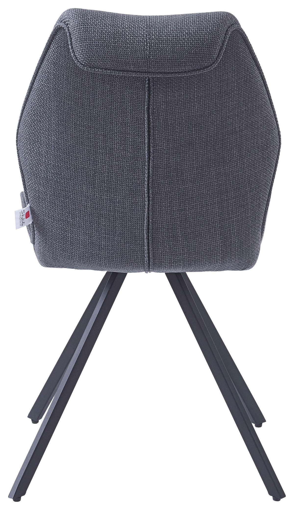 STUHL  in Eisen Webstoff Metall, Textil  - Schwarz/Grau, MODERN, Textil/Metall (47/88,5/62cm) - Stylife