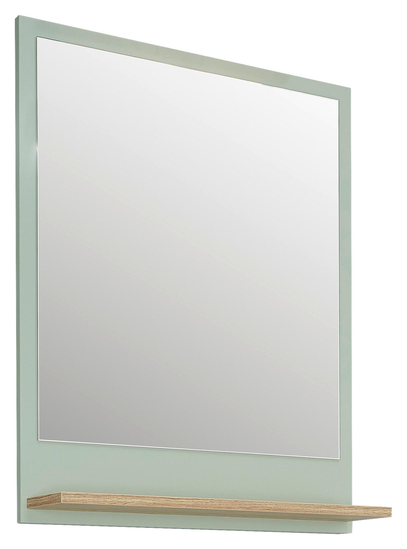 FÜRDŐSZOBATÜKÖR 60/74,5/15,5 cm - tölgyfa színű/pasztellzöld, Design, faalapú anyag (60/74,5/15,5cm) - Xora