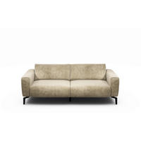 2,5-SITZER Samt Naturfarben  - Schwarz/Naturfarben, Design, Textil/Metall (220/86/86-94cm) - SENSOO