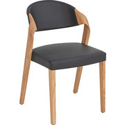 ŽIDLE, dřevo, kůže, barvy dubu, černá, - barvy dubu/černá, Natur, dřevo/kůže (53/82/57cm) - Voglauer