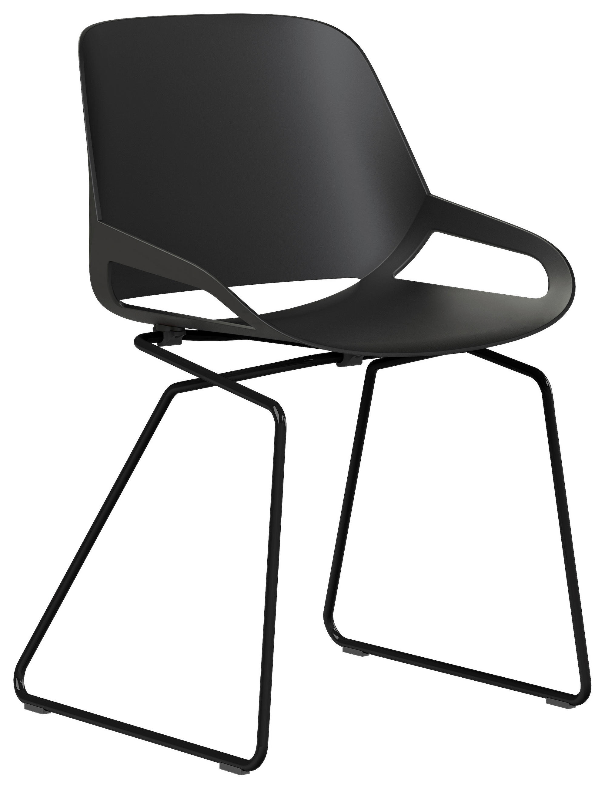 BESUCHERSTUHL in Schwarz - Schwarz, Basics, Kunststoff/Metall (50/72/52cm) - Aeris