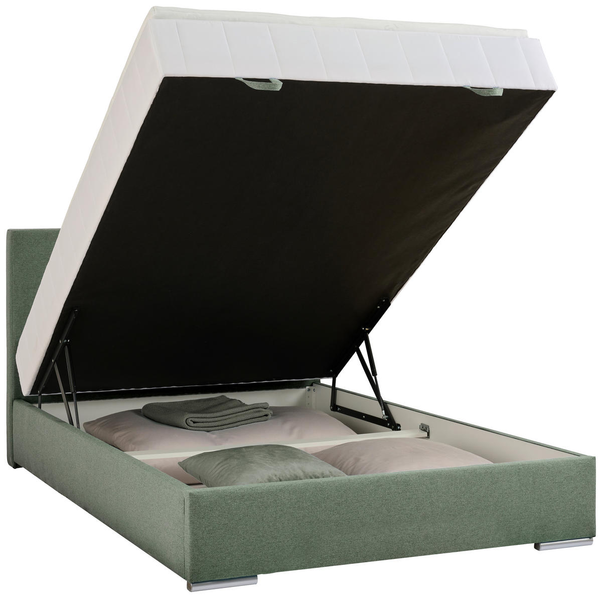 BOX KREVET BEZ OPRUGA 90/200 cm     zelena  - boja hroma/zelena, Konvencionalno, tekstil/plastika (90/200cm) - Carryhome