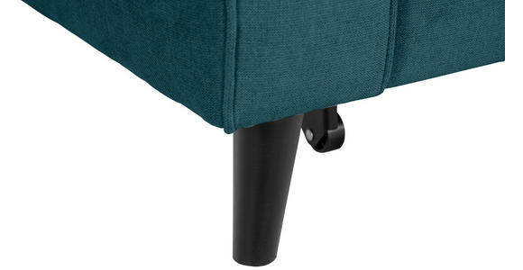 ECKSOFA in Velours Petrol  - Petrol/Schwarz, KONVENTIONELL, Holz/Textil (244/159cm) - Carryhome