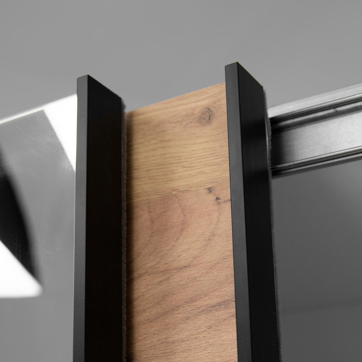 SCHIEBETÜRENSCHRANK 250/210/62 cm 2-türig Eichefarben  - Eichefarben/Schwarz, MODERN, Holzwerkstoff/Metall (250/210/62cm) - MID.YOU