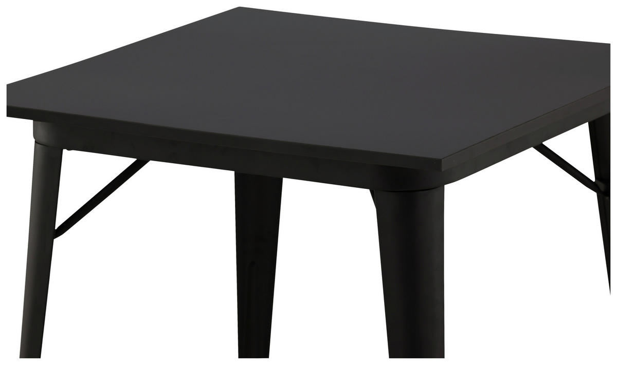 ESSTISCH in Metall, Holzwerkstoff 80/80/75 cm   - Schwarz, Design, Holz/Holzwerkstoff (80/80/75cm) - Livetastic