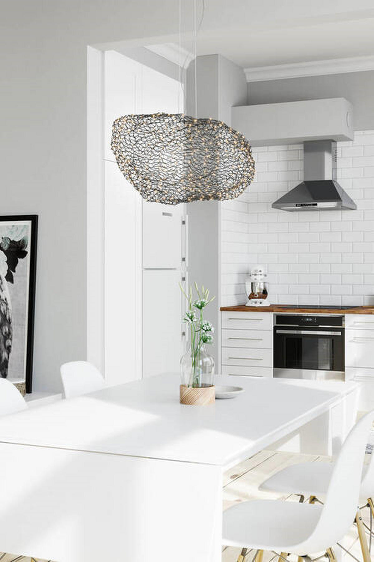 ZÁVESNÉ LED SVIETIDLO, 40/27/76 cm  - čierna, Design, kov (40/27/76cm) - By Rydéns