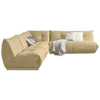 HÖRNSOFFA i läderimitation beige  - beige, Trend, textil (315/285cm) - Livetastic