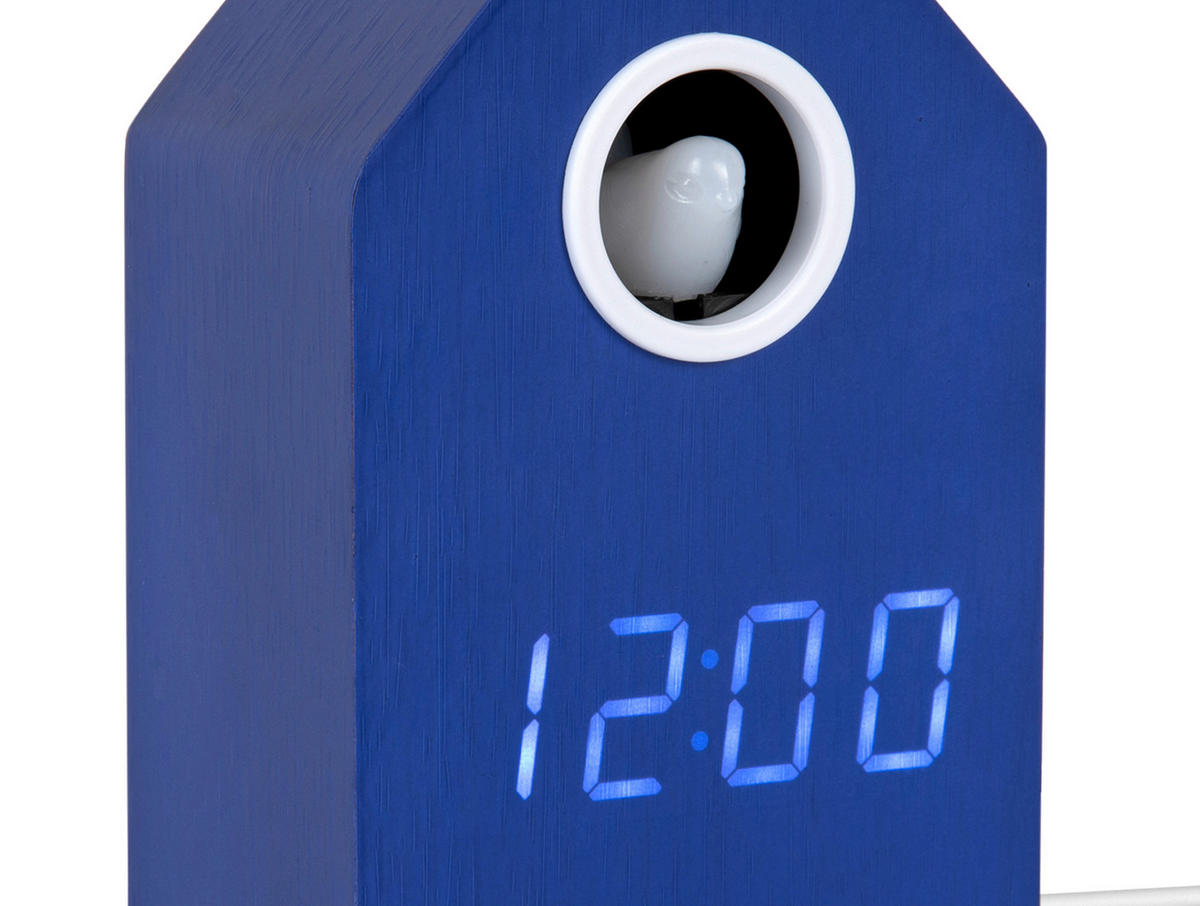 WECKER  Blau  - Blau, Basics, Holzwerkstoff (6/9/15.5cm) - Karlsson